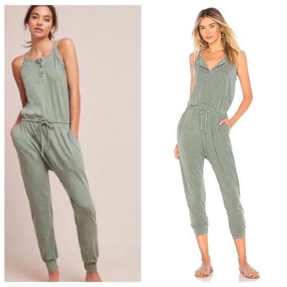 Sundry Pants - Sundry Sleeveless Jumpsuit With Pockets Green Size 0